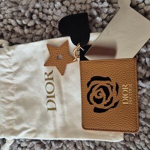 Dior Prestige Card Holder w/ Charms, Compact Mirror, & Canvas Drawstring Bag